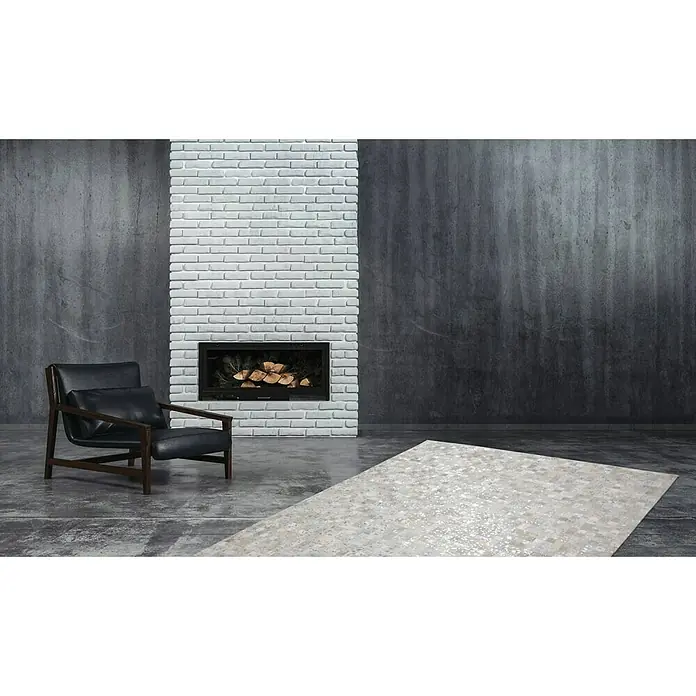 Kayoom Echtlederteppich Rocket I - Grau/Silber, 170 x 120 cm, 100 % Leder - Stimmungsaufnahme