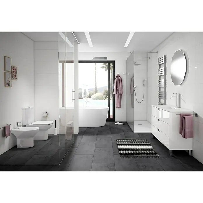 Lavabo Titán - 81 x 46 cm, Orificios para grifo: Medio, Con desbordamiento, Blanco