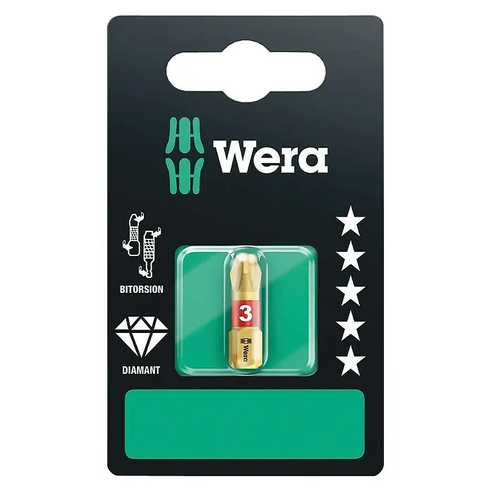 Wera Premium Plus Set dijamantnih bitova 851/1 BDC - PH 3, 25 mm - Pogled sprijeda