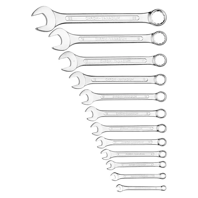 Juego de llaves combinadas - 12 pzs., Ancho de llave: 6 - 22 mm