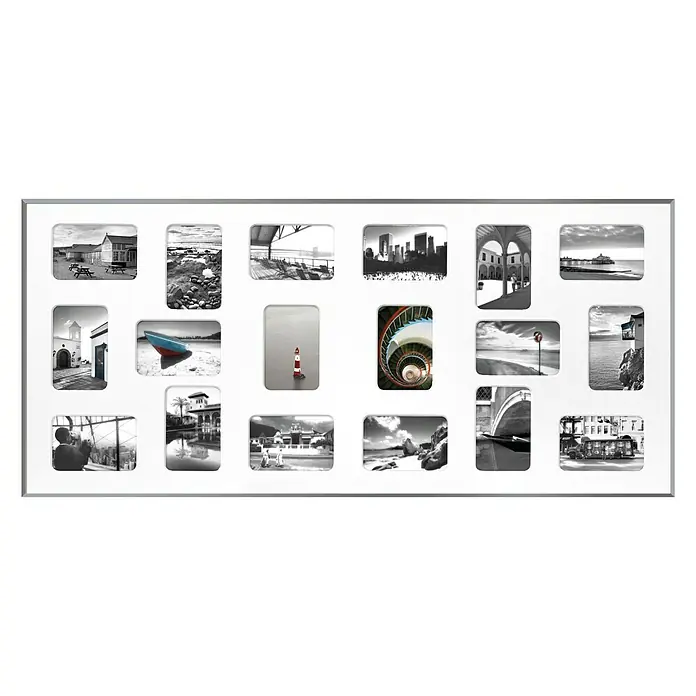 Collagerahmen Pixel - Silber, 109,2 x 49,5 cm, Aluminium - Vorderansicht