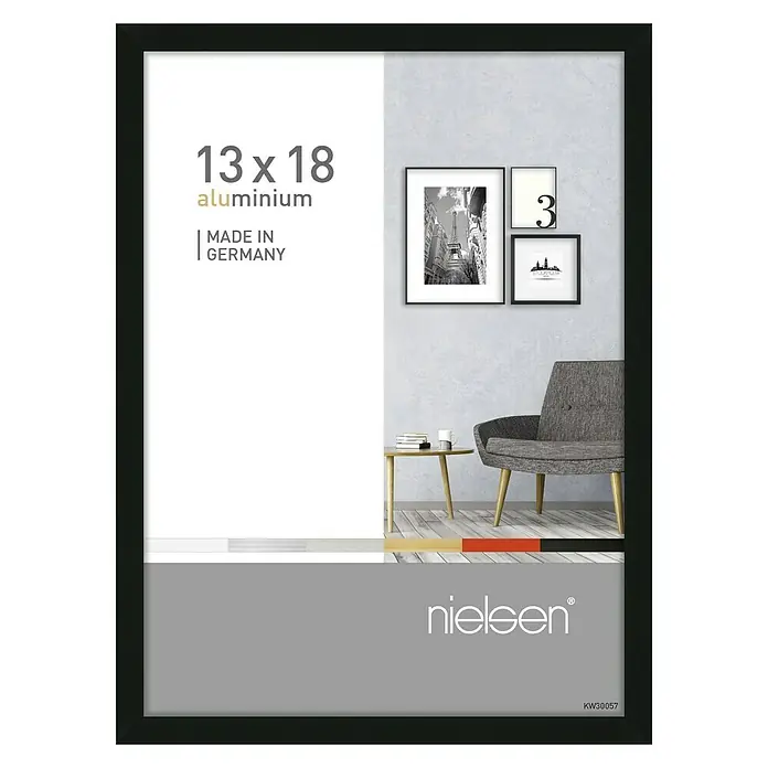 Nielsen Bilderrahmen Pixel - Schwarz, 13 x 18 cm, Aluminium - Vorderansicht