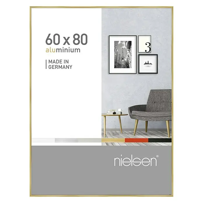 Nielsen Bilderrahmen Pixel - Gold, 60 x 80 cm, Aluminium - Vorderansicht