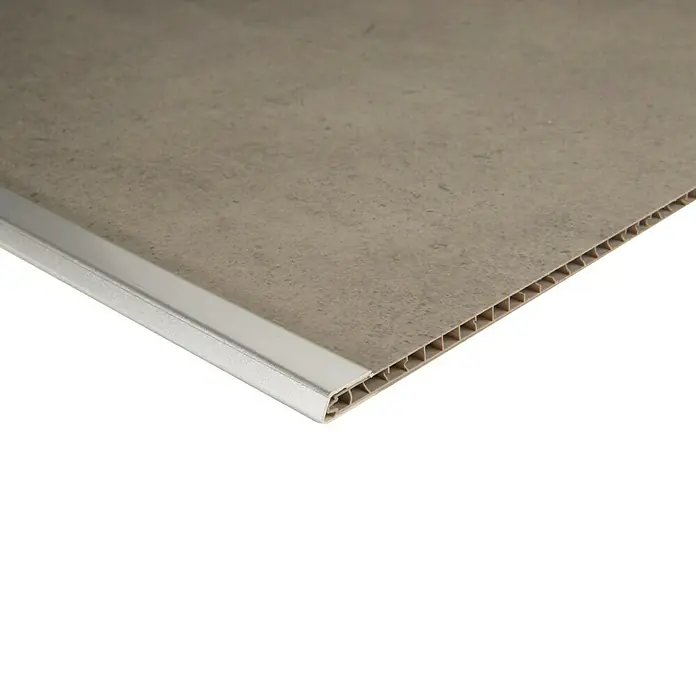 Grosfillex Perfil de acabado adhesivo Fineasy aluminio - Plateado, 2,6 m x 44 mm x 2 mm
