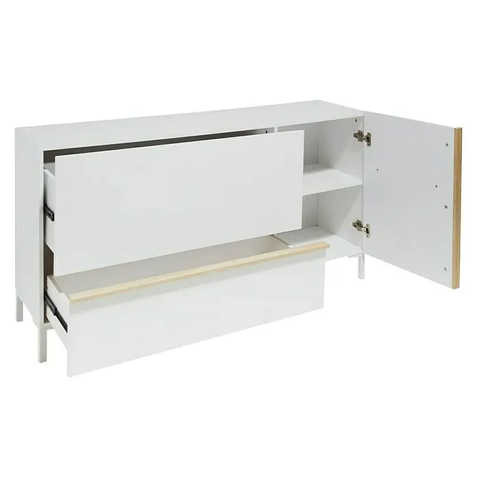 Phönix Beijing Sideboard - L x B x H: 40 x 150 x 79,2 cm, Weiß, Anzahl Schubladen: 2 Stk., Anzahl Türen: 1 Stk. - Linke Seitenansicht