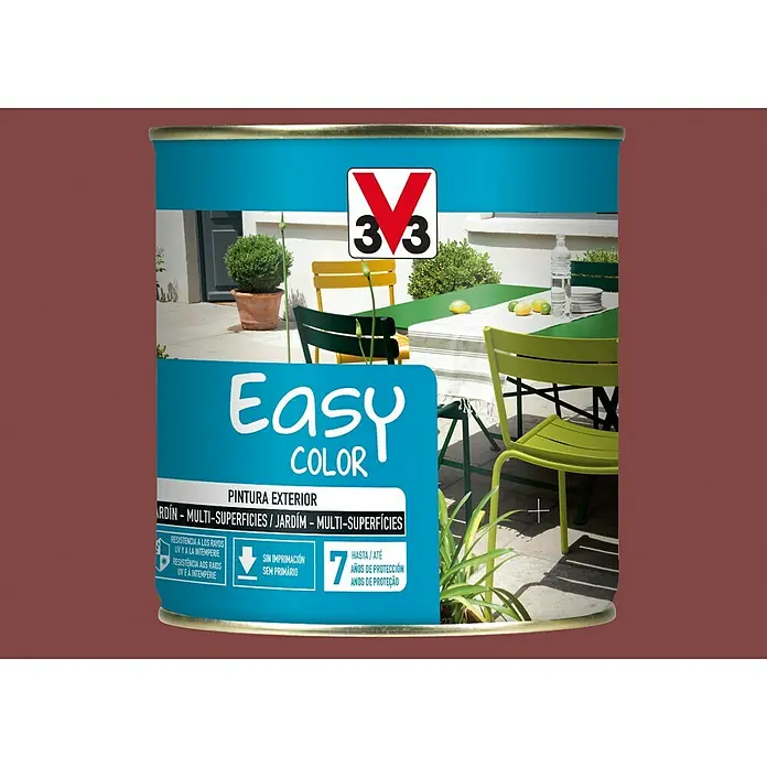 V33 Esmalte de color Easy color - Rojo, 500 ml, Satinado