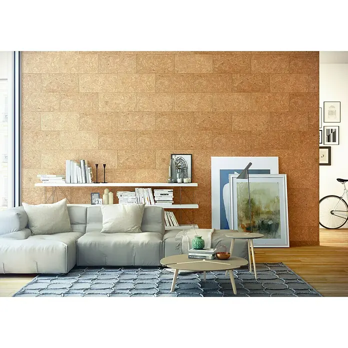 Bariperfil Aqua Revestimiento de pared Corcho - 60 x 30 cm, Marrón
