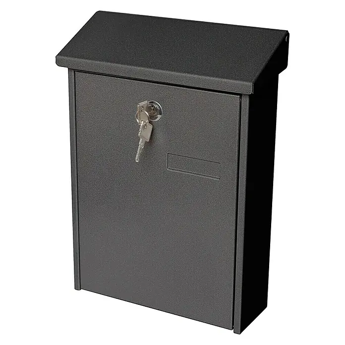 Portaferm Poštanski sandučić PM 22 - 75 x 225 x 305 mm, Crne boje - Pogled sprijeda