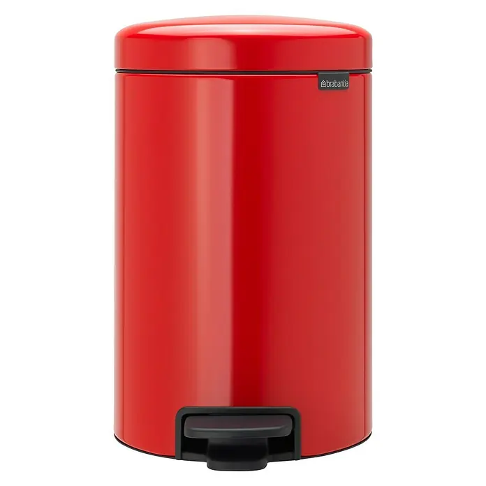 Brabantia Treteimer newIcon - 12 l, Rot, Rund, Stahl - Vorderansicht
