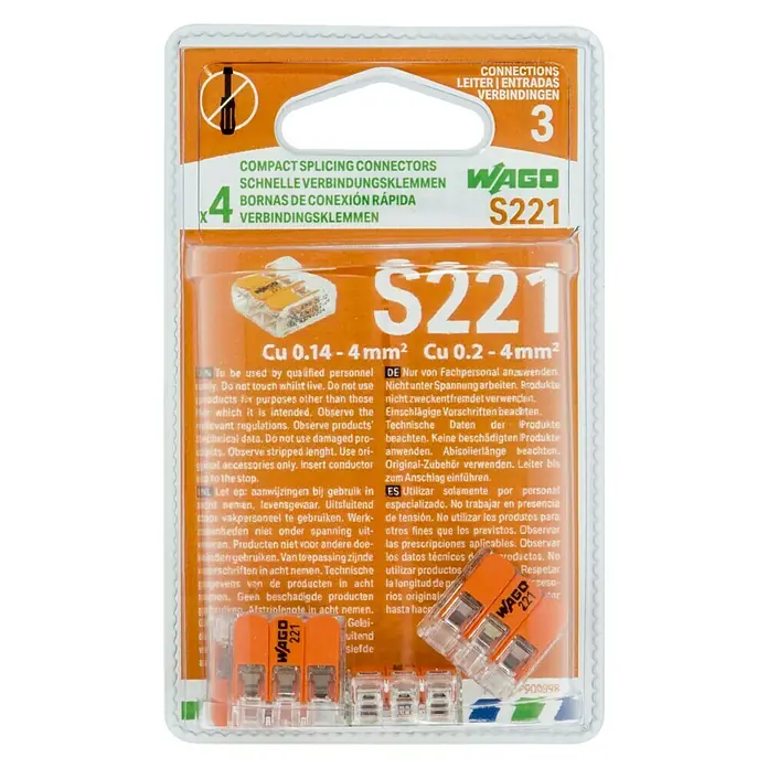 Wago Regleta enchufable Compacto - Número de conductores: 3 ud., 32 A, 450 V, 4 ud.