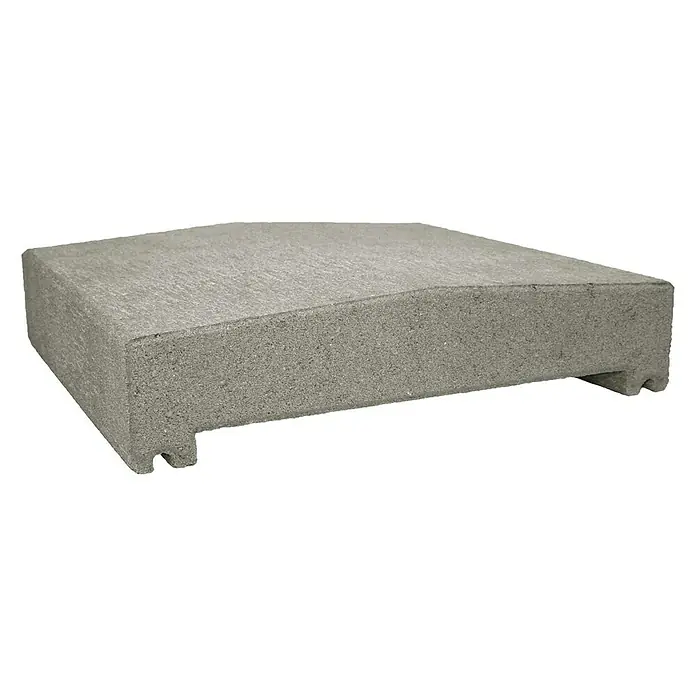 Mauerabdeckplatte R - 25 x 26 x 4,8 cm, Grau, Beton