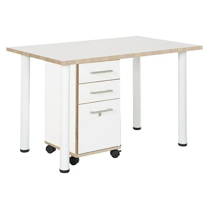 Phönix Chicago Tischplatte - L x B x H: 70 x 160 x 2,5 cm, Weiß, Farbe Rahmen: Holzfarben - Anwendungsbeispiel