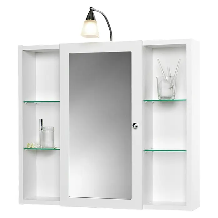 Sieper Spiegelschrank Latina - B x H: 72 x 65 cm, Mit Beleuchtung, MDF, Weiß - Vorderansicht