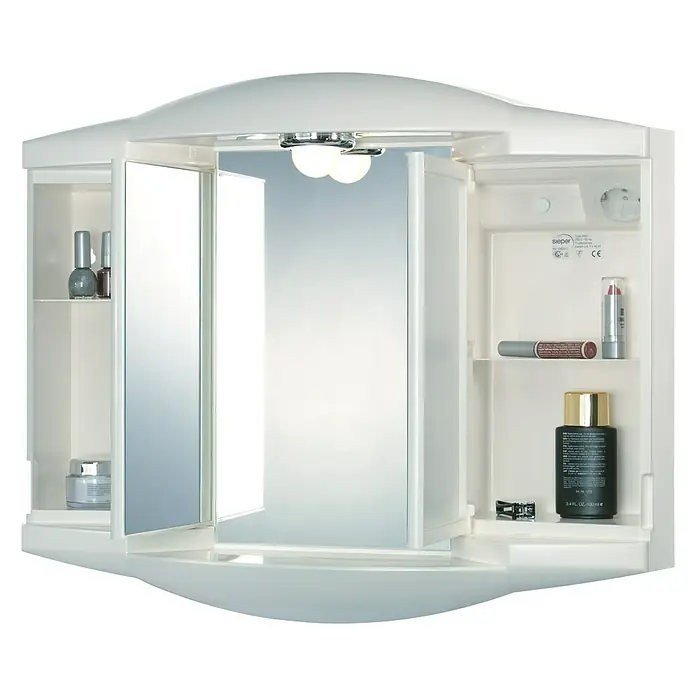 Sieper Spiegelschrank Chico GL - B x H: 62 x 52,6 cm, Mit Beleuchtung, Kunststoff, Silber - Detailaufnahme