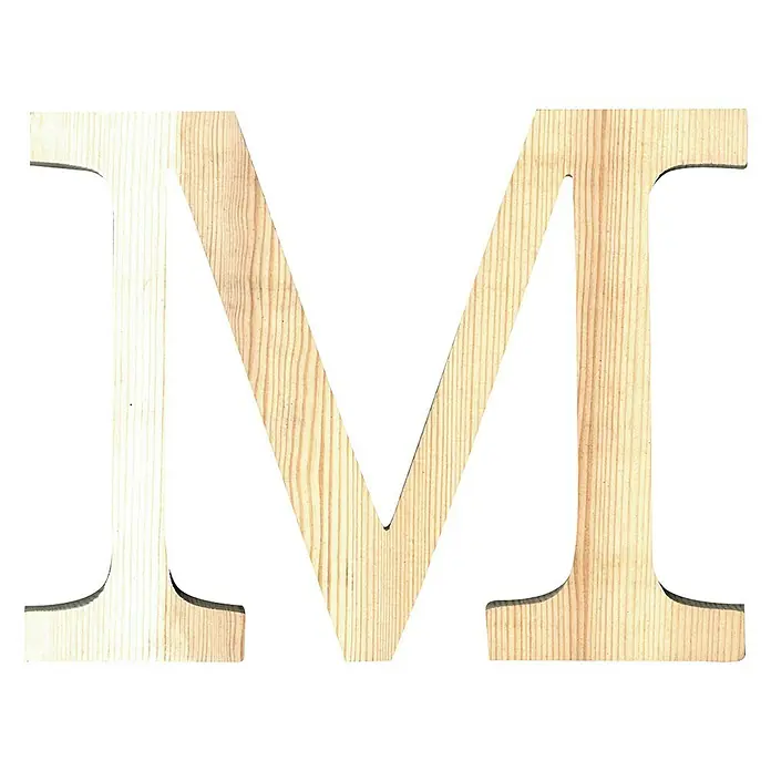 Artemio Letra de madera - Motivo: M, L x An x Al: 19 x 1 x 19 cm, Madera
