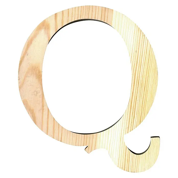 Artemio Letra de madera - Motivo: Q, L x An x Al: 19 x 1 x 19 cm, Madera