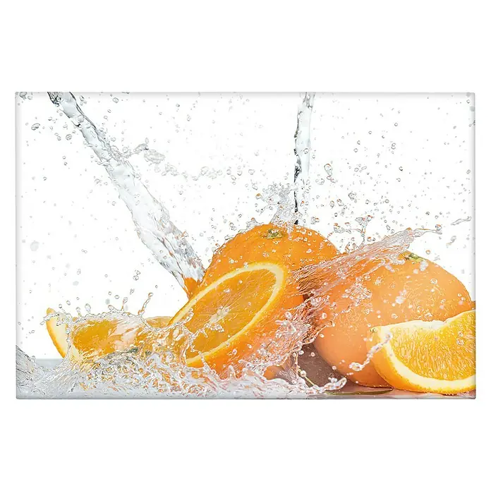 CUCINE Küchenrückwand - Orange Splash, 60 x 40 cm, Stärke: 6 mm, Einscheibensicherheitsglas (ESG) - Vorderansicht
