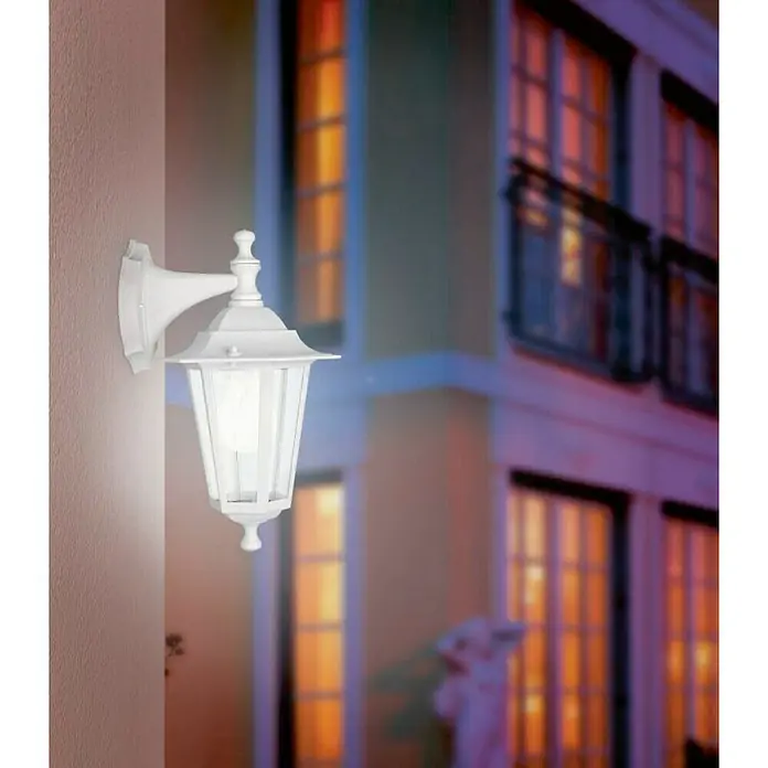 Eglo Außenwandleuchte Laterna 5 - 60 W, Weiß, Klar, IP44