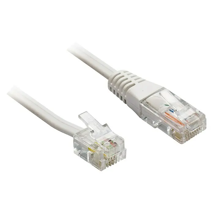 Metronic Cable telefónico RJ11 y RJ45 - 10 m, Blanco