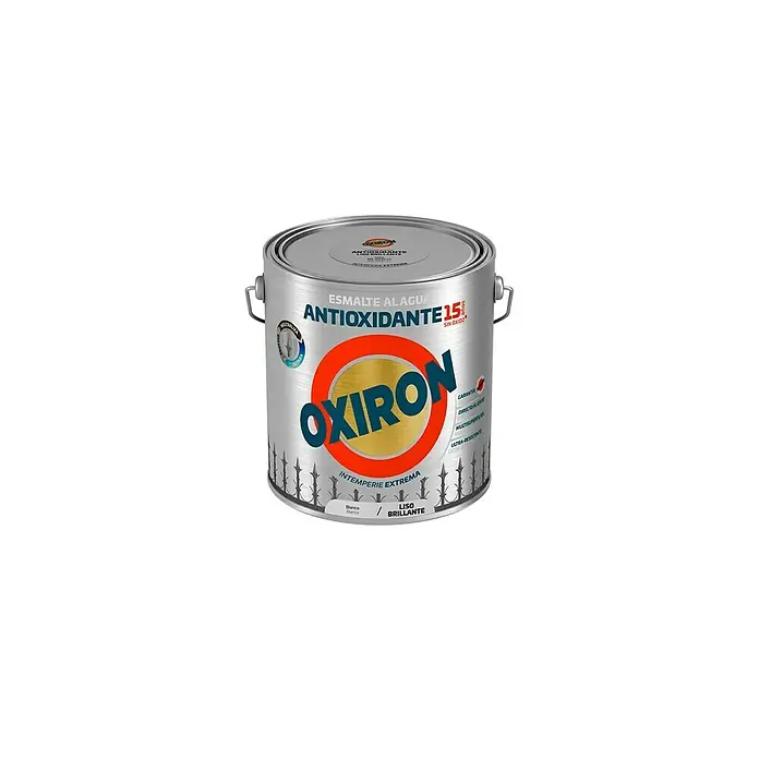 Oxiron Esmalte para metal - Blanco, 2,5 l, Brillante, Base al agua