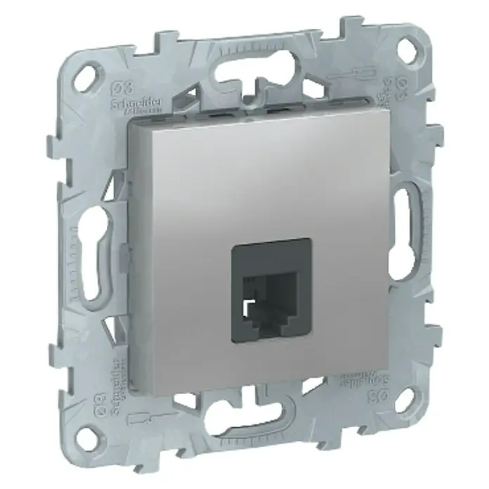Schneider Electric New Unica Toma de teléfono - Aluminio