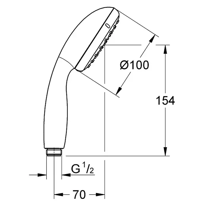 Grohe Handbrause Tempesta 100 - Anzahl Funktionen: 2 Stk., 9,5 l/min bei 3 bar, Chrom - Vorderansicht