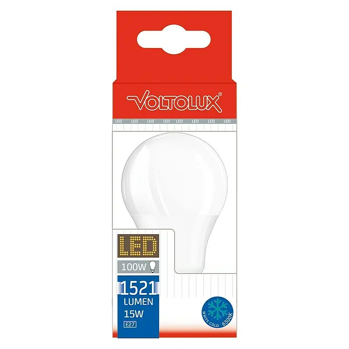 Voltolux Bombilla LED - E27, 15 W, 1.521 lm, Blanco frío