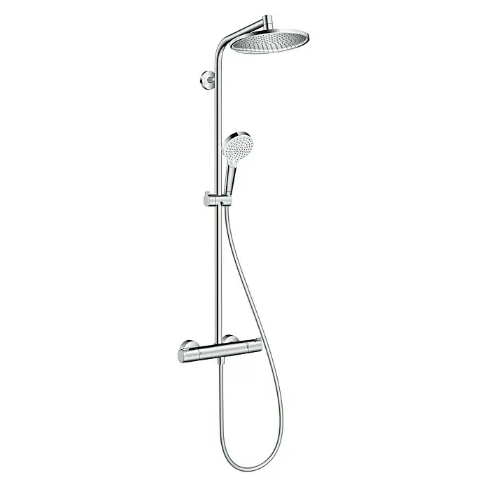 Hansgrohe Crometta Duschsystem Showerpipe S 240 Vario - Lochabstand: 75 cm - 85 cm, Anzahl Strahlarten: 1 Stk., Chrom