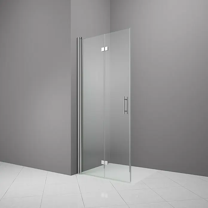 Camargue Vario Sklopiva vrata za tuširanje S53 - 90 x 195 cm, Premazano, Debljina: 6 mm, Srebrne boje - Pogled sprijeda