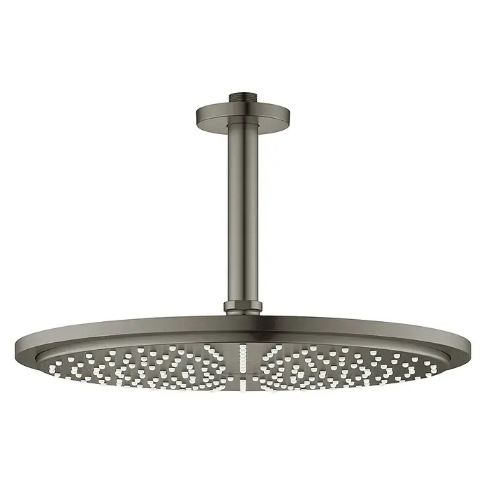 Grohe Kopfbrausen-Set Rainshower Cosmopolitan 310 - Durchmesser: 31 cm, 9,5 l/min bei 3 bar, Deckenmontage, Hard Graphite gebürstet - Vorderansicht