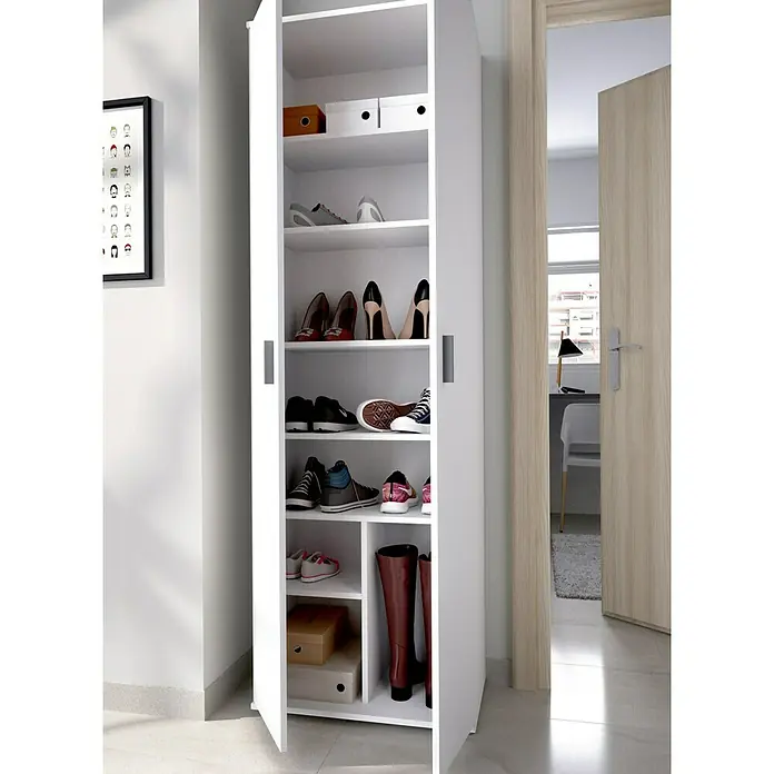 Armario multiuso Fit - L x An x Al: 35 x 61 x 190 cm, Número de baldas: 6 ud., Blanco