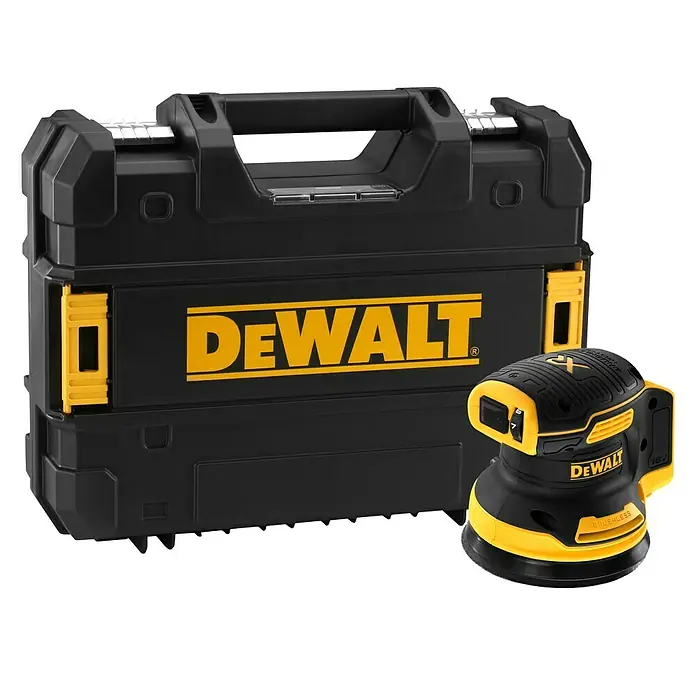 Dewalt XR Akku-Exzenterschleifer DCW210NT - 18 V, Ohne Akku, Durchmesser Schleifteller: 125 mm - Linke Seitenansicht