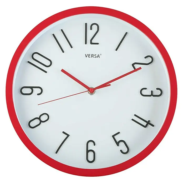 Reloj de pared redondo Red - Rojo, Diámetro: 30 cm