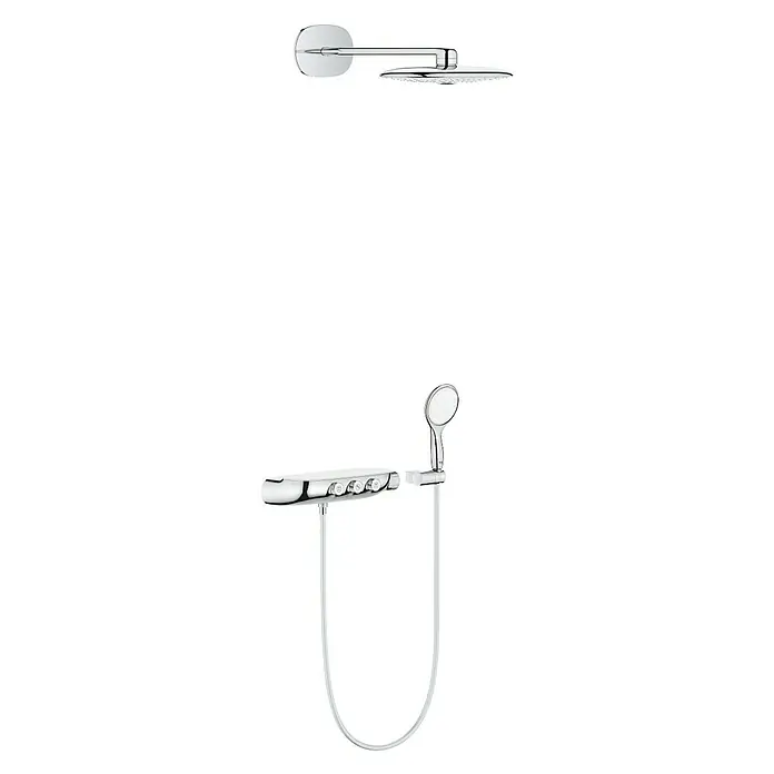 Grohe Duschsystem Rainshower SmartControl Duo 360 - Mit Thermostatarmatur, Anzahl Strahlarten: 2 Stk., Chrom - Vorderansicht