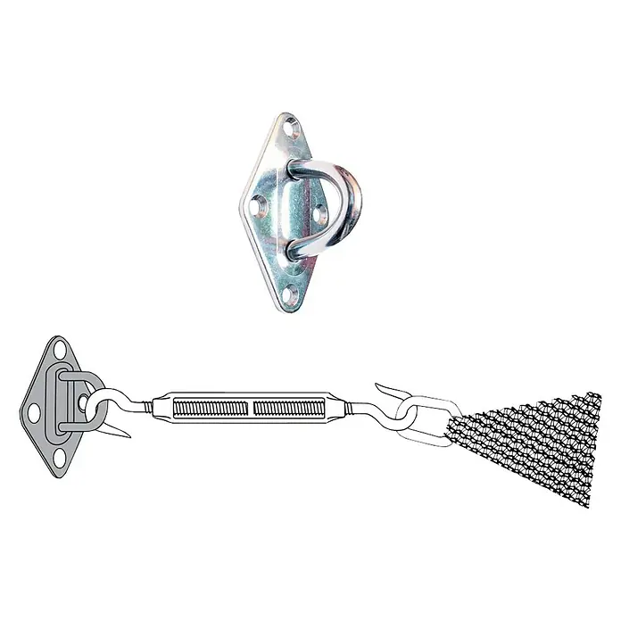 Nortene Fijación Mural - 1 ud., Largo: 8 cm, Acero inoxidable