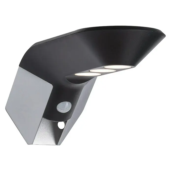Paulmann Soley LED-Solar-Außenwandleuchte - Bewegungsmelder, 1,2 W, Metall, Warmweiß, Anthrazit
