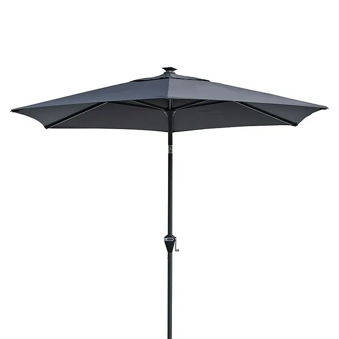Doppler Active LED-Sonnenschirm Auto Tilt - Anthrazit, Durchmesser: 300 cm - Vorderansicht