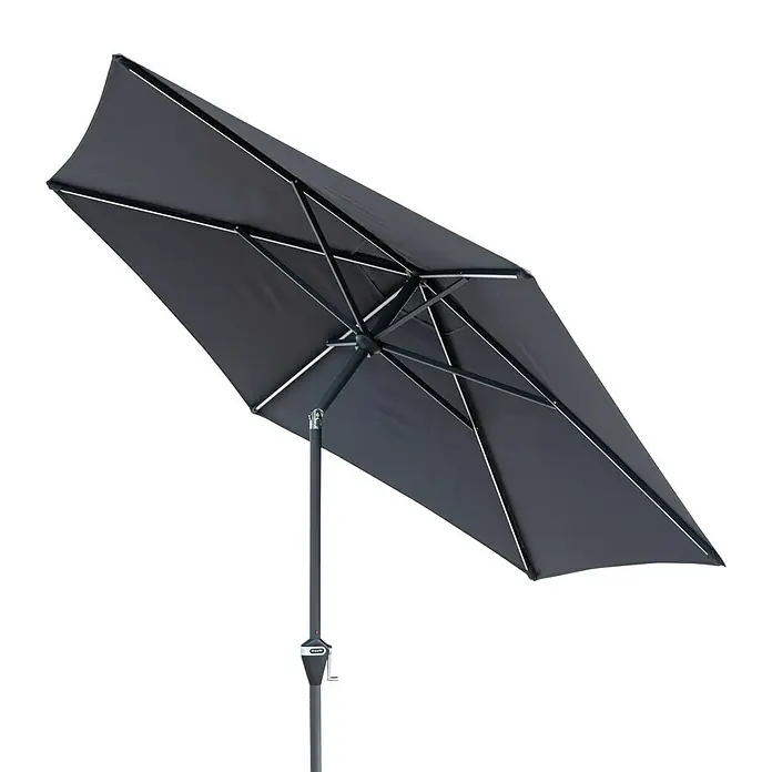 Doppler Active LED-Sonnenschirm Auto Tilt - Anthrazit, Durchmesser: 300 cm - Vorderansicht