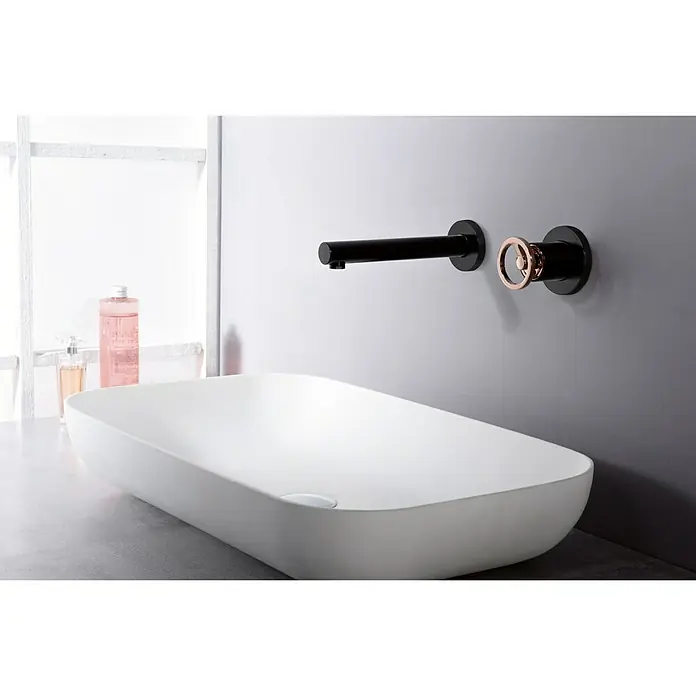 Imex Olimpo Grifo de lavabo empotrado - Negro/Oro rosa