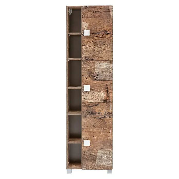 Schildmeyer Edia Hochschrank - 45 x 23 x 168 cm, Panamaeiche - Vorderansicht