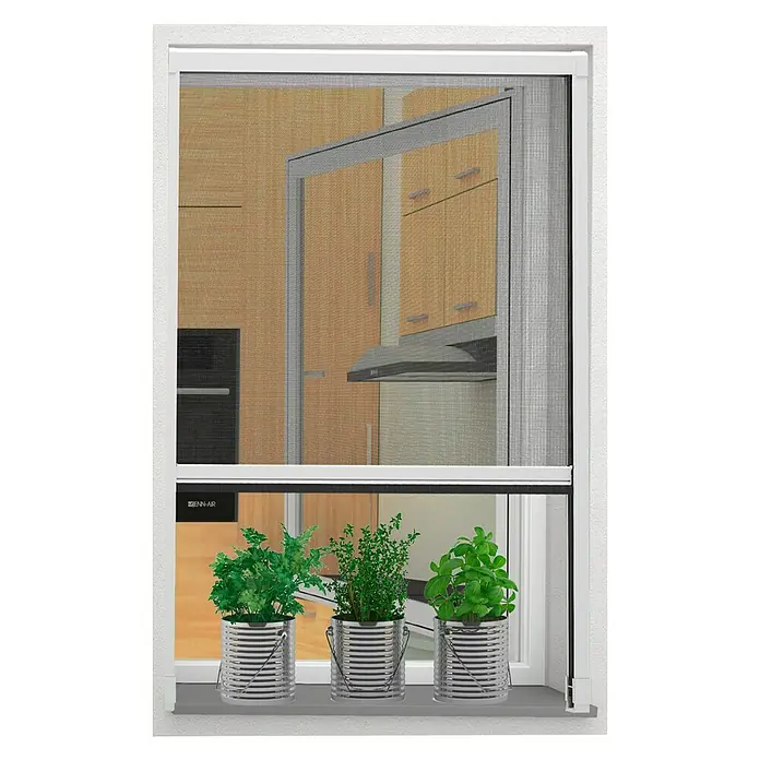 Easy Life easyHold Insektenschutz-Fensterrollo - B x H: 80 x 130 cm, Farbe Rahmen: Weiß, Klemmbefestigung