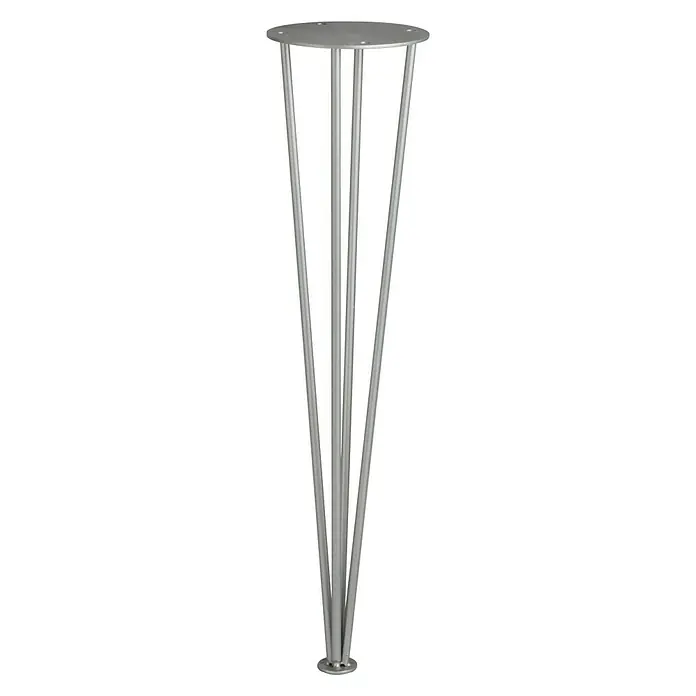 Möbelfuß Hairpin mit Fuß - Ø x L: 100 x 400 mm, Silber