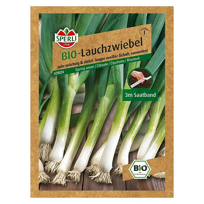 Sperli Gemüsesamen Bio Lauchzwiebel - Allium fistulosum, Erntezeit: Juni