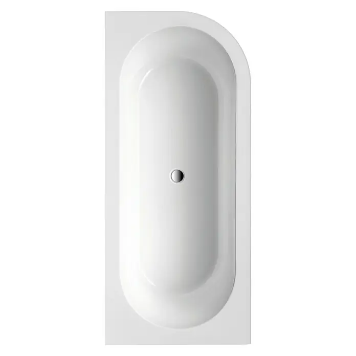Ottofond Freistehende Badewanne Siesta Corner - Rechtsseitig, 178 x 78 cm, Sanitäracryl, Schwarz/Weiß - Ansicht von oben