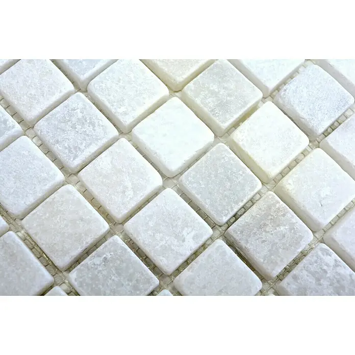 Mozaïektegel Quadrat Ibiza White XNT 42023 - 30,5 x 30,5 cm, Wit, Mat - Close-up