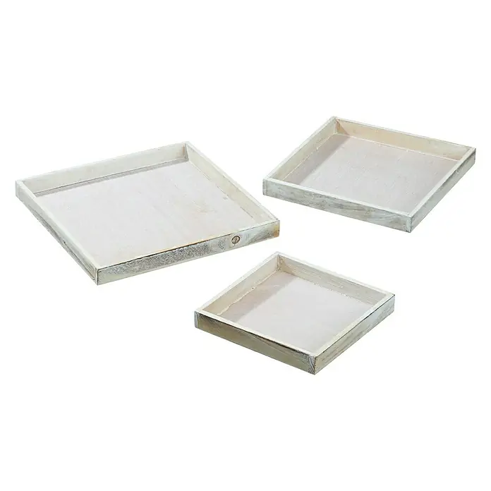 Deko-Tablett Antik - 1 Stk., Creme, 25 x 25 cm - Ansicht von oben