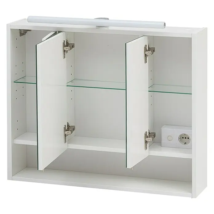 Schildmeyer Sailor LED-Spiegelschrank - B x H: 70 x 60,5 cm, Mit Beleuchtung, Spanplatte, Weiß - Anwendungsbeispiel