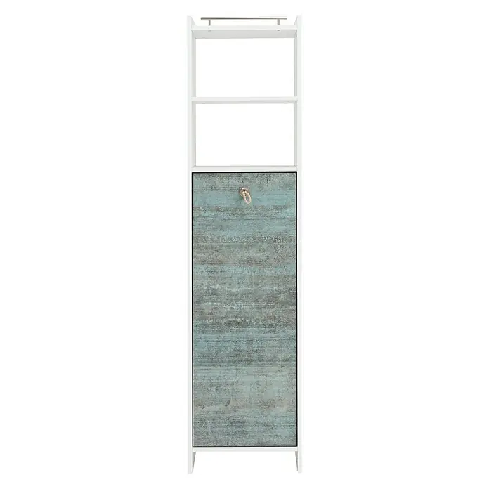Schildmeyer Sailor Hochschrank - 40 x 33 x 165 cm, Weiß, Patina - Vorderansicht