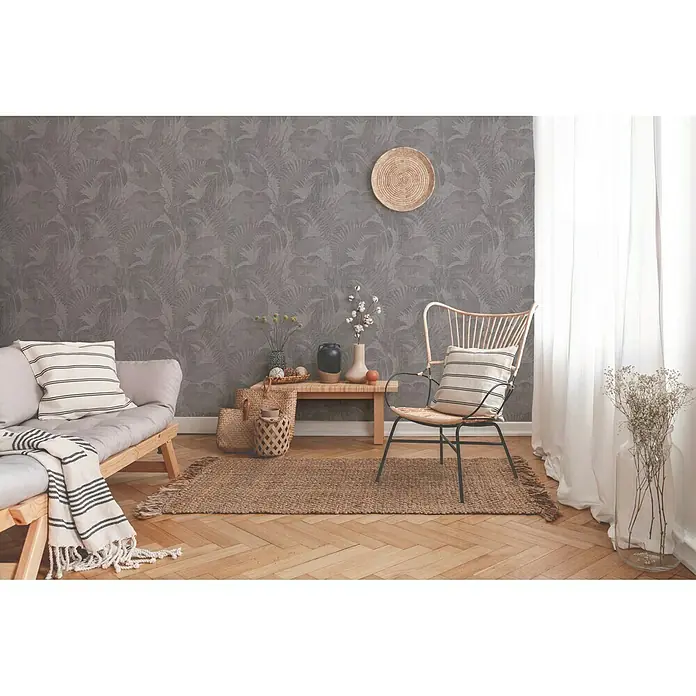 AS Creation New Walls Vliestapete Dschungel - Taupe, Floral, 10,05 x 0,53 m - Stimmungsaufnahme