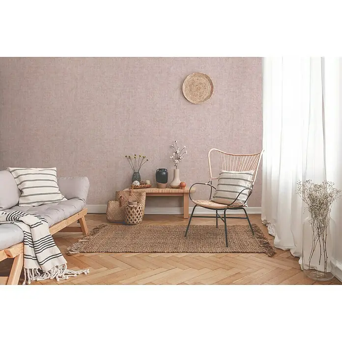 AS Creation New Walls Vliestapete I - Rosa, Uni, 10,05 x 0,53 m - Stimmungsaufnahme